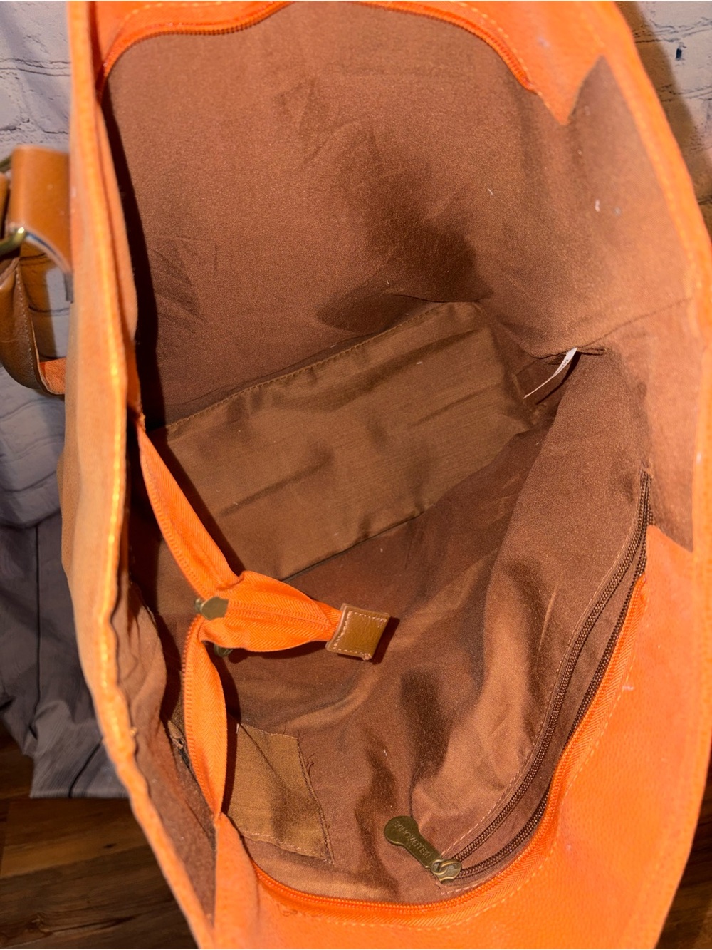 Ducks Unlimited Bellemonde Large Tote Bag Purse Burnt Orange Faux Leather Suede - Picture 7 of 15